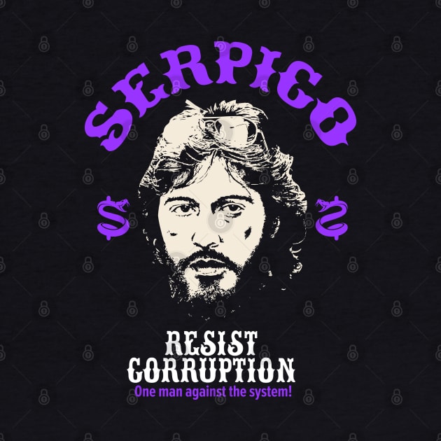 Serpico - Defying Corruption - Vintage Al Pacino T-Shirt Design by Boogosh